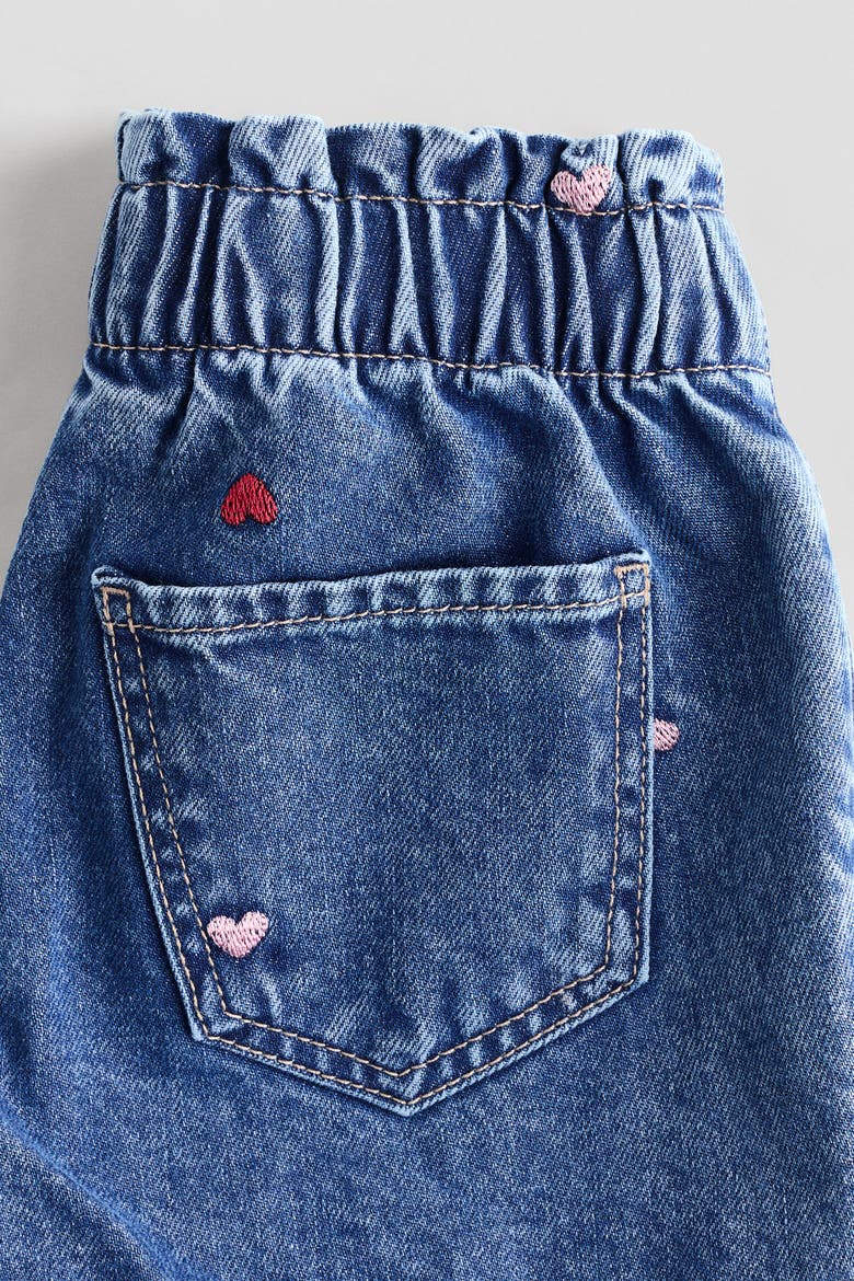 Embroidered-Detail Shorts, Alternate, color, Denim blue/hearts