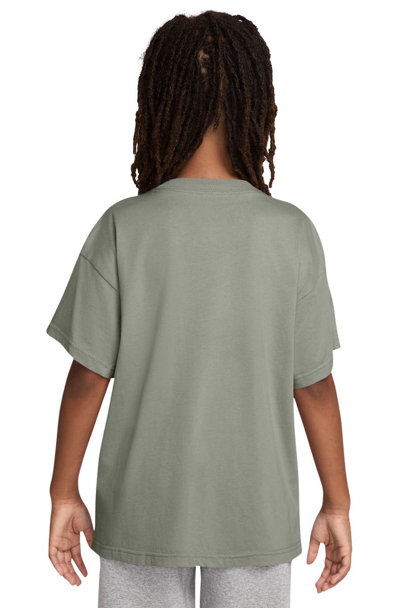 Nike Kids' Sportswear Oval Logo Cotton Graphic T-Shirt, Alternate, color, Spruce Fog