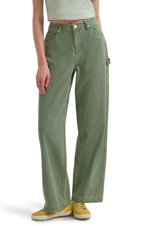 x Crayola Carpenter Straight Leg Jeans (Lemon Yellow Stripe)