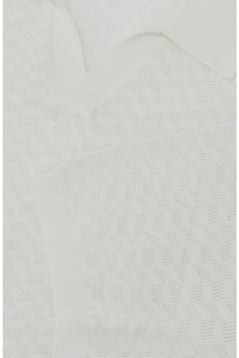 Sol Geo Open Stitch Knit Polo, Alternate, color, WHITE