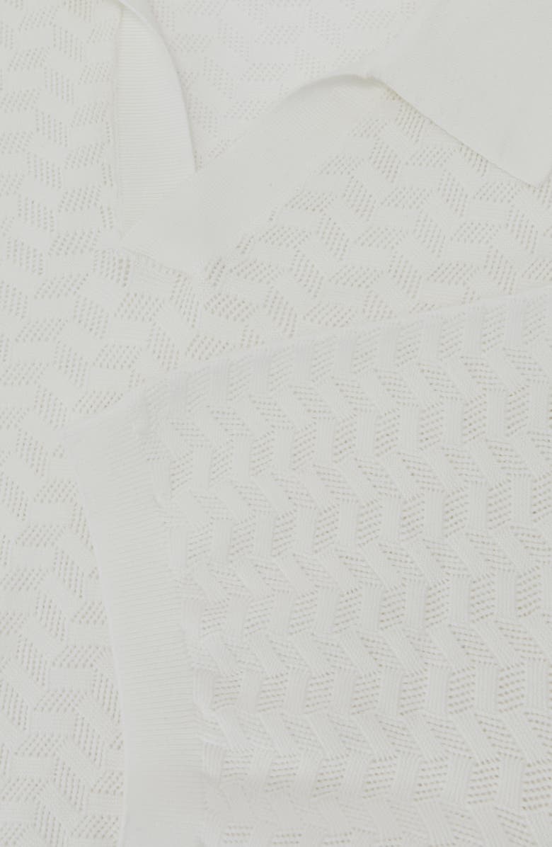 Reiss Sol Geo Open Stitch Knit Polo, Alternate, color, White