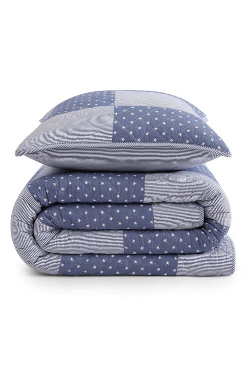 Ithaca Stargaze Patchwork Cotton Quilt & Shams Set