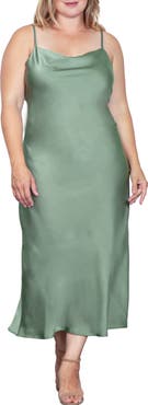 Standards & Practices Cowl Neck Satin Dress
