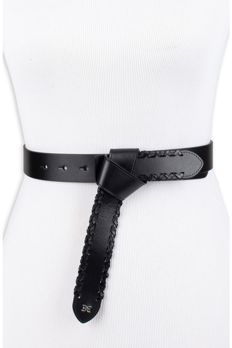 Faux Tie Belt, Main, color, BLACK