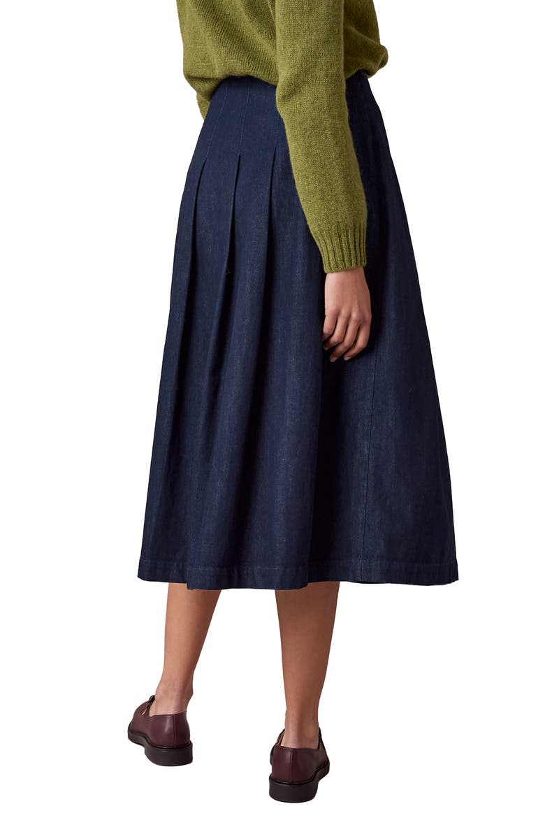 Dark Wash Midi Denim Skirt, Alternate, color, Dark Wash