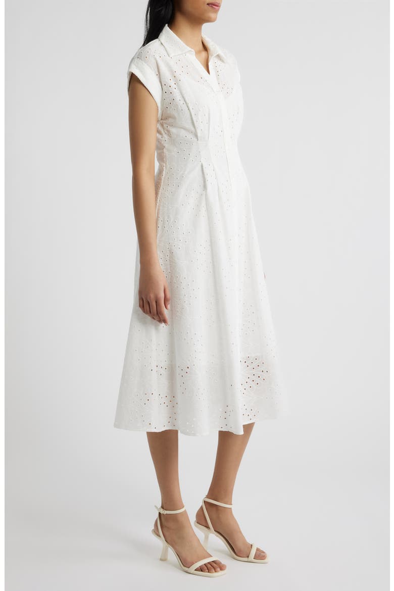 Cotton Broderie Anglaise Shirtdress, Alternate, color, WHITE