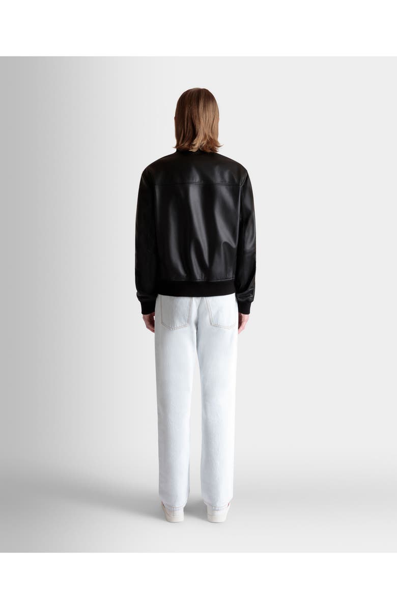 Bally Bomber in Leather, Alternate, color, Black