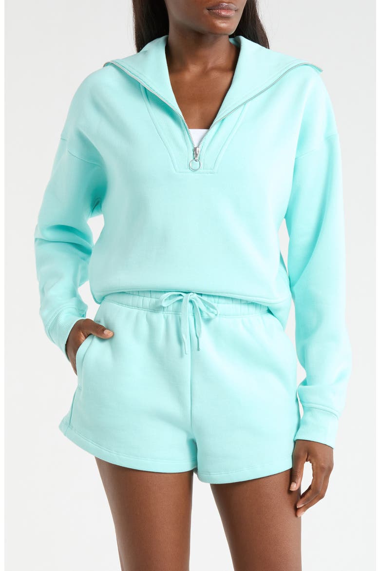 LuxeFleece Quarter Zip Sweatshirt, Main, color, LIMPET SHELL