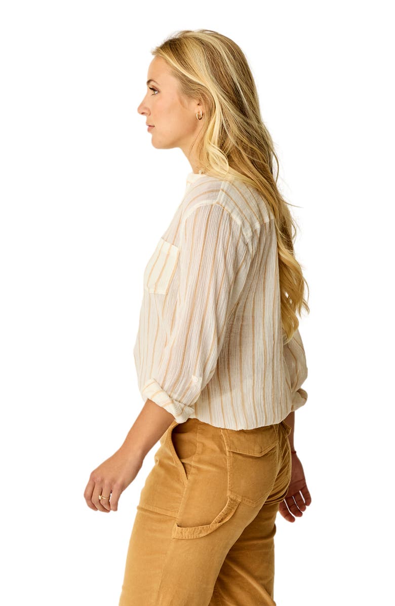 Carve Designs Dylan Gauze Shirt, Alternate, color, Camel Stripe