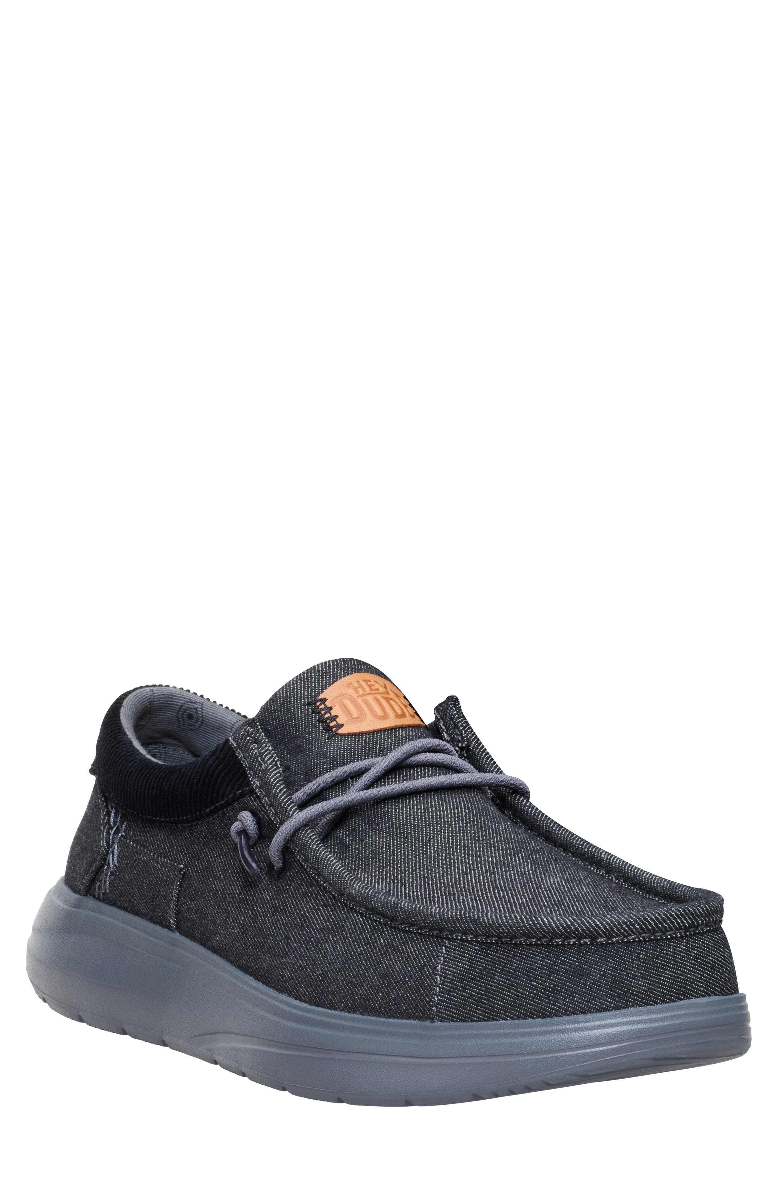 Hey Dude Wally Comfort Patchwork Slip-On, Main, color, Black