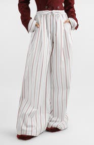 Dolce&Gabbana Striped Poplin Wide Leg Pants