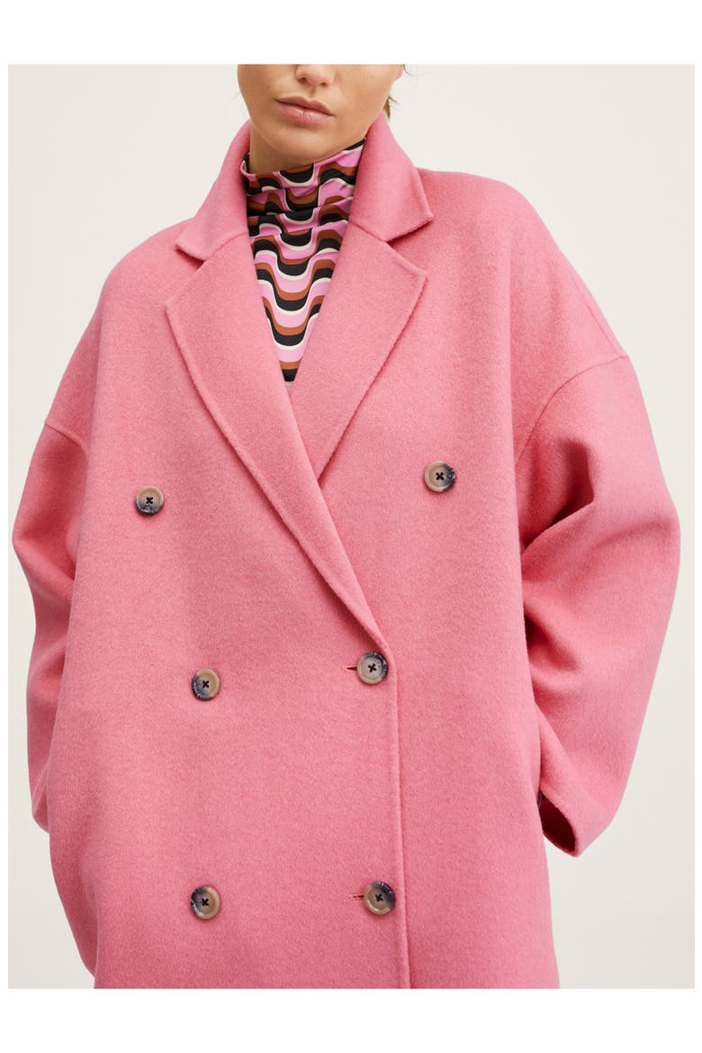 Wool Blend Coat, Alternate, color, PINK