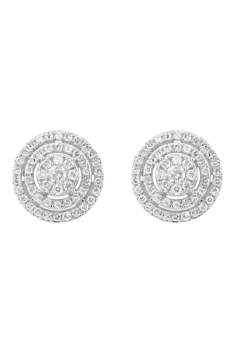 Lab Grown Diamond Sterling Silver Stud Earrings, Alternate, color, SILVER