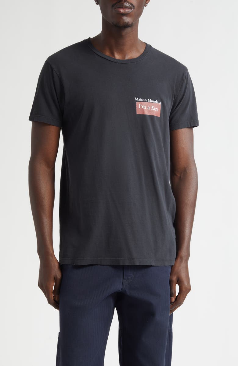Maison Margiela Fan Cotton Graphic T-Shirt, Main, color, Charcoal