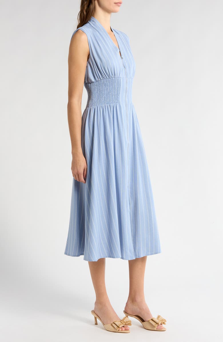 Stripe Smocked Waist Sleeveless Maxi Dress