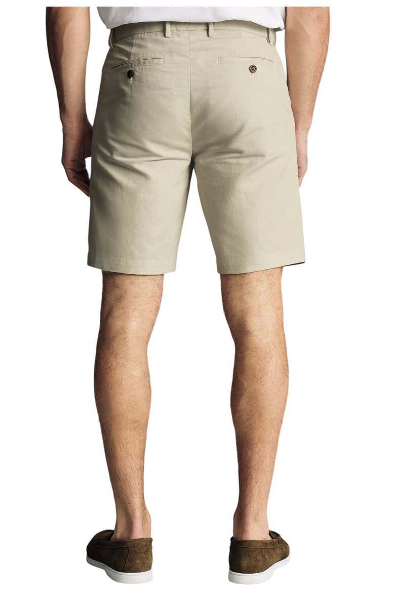 Charles Tyrwhitt Cotton Linen Shorts, Alternate, color, Stone