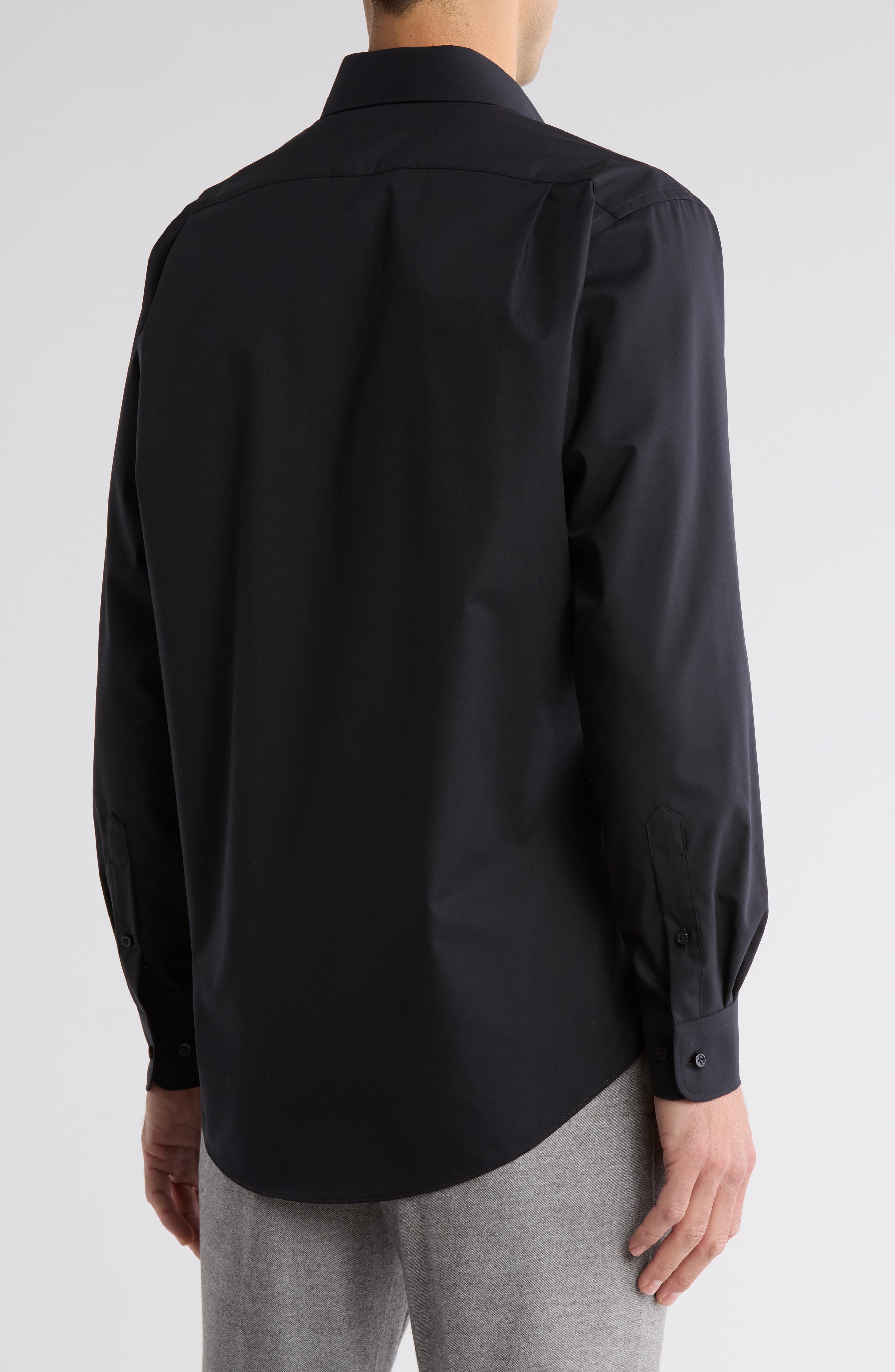 Traditional Fit Solid Cotton Blend Dress Shirt - image 2