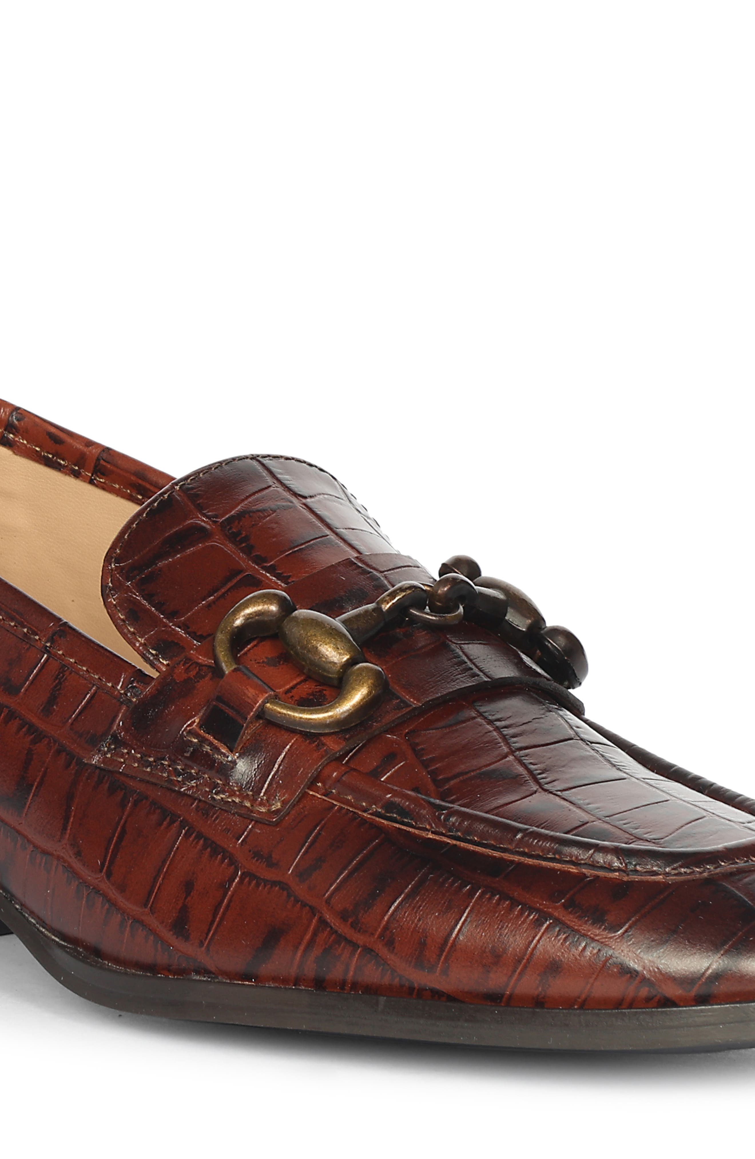 SAINT G Jacqueline Croc Embossed Loafer, Alternate, color, Chocolate