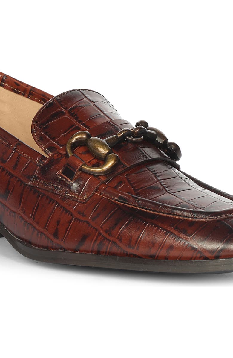 SAINT G Jacqueline Croc Embossed Loafer, Alternate, color, Chocolate