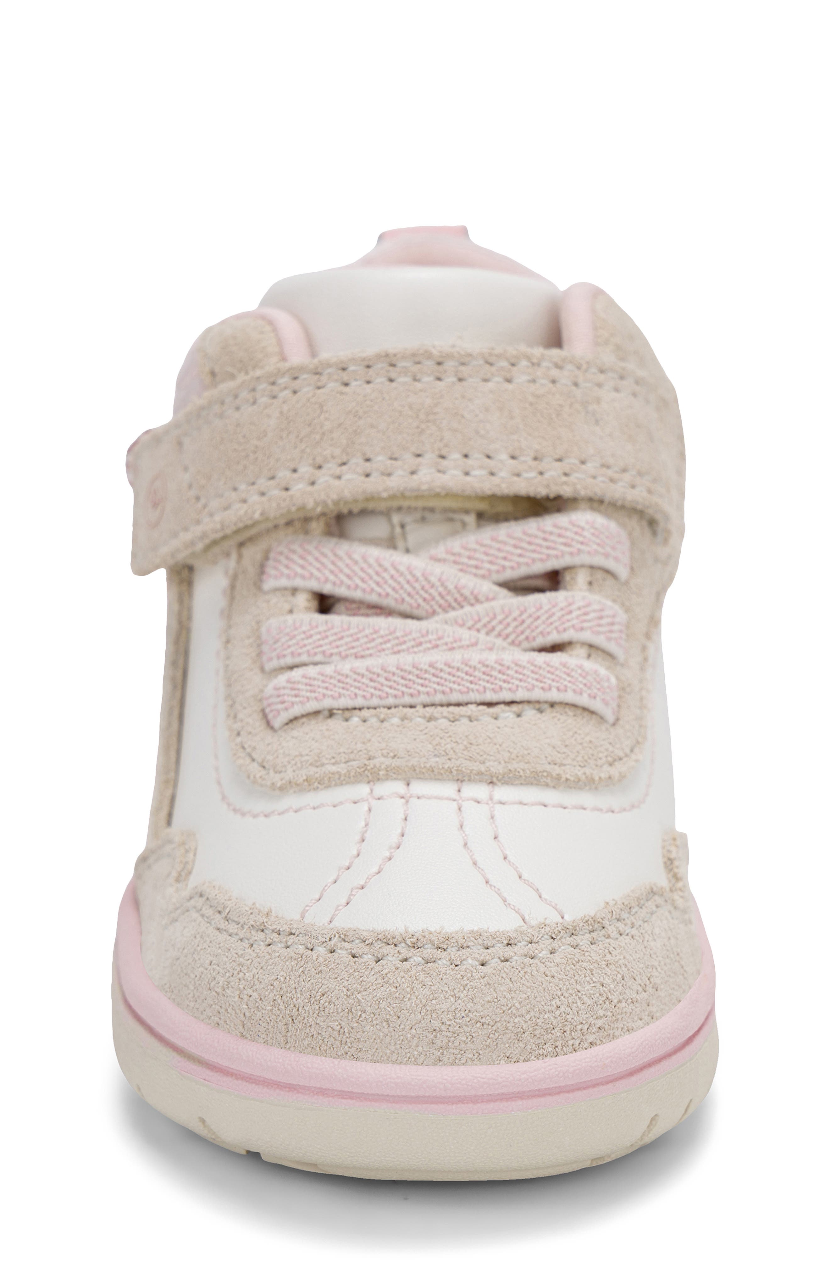 Kids' London Mid Sneaker, Alternate, color, WHITE/ PINK