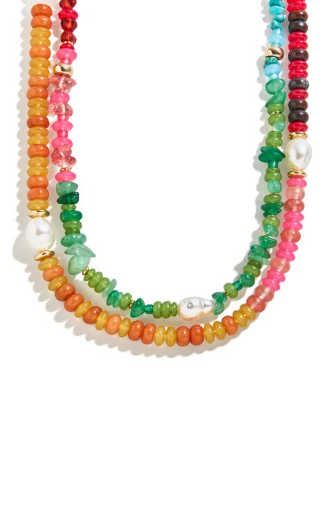 Harper Semiprecious Stone Layered Necklace
