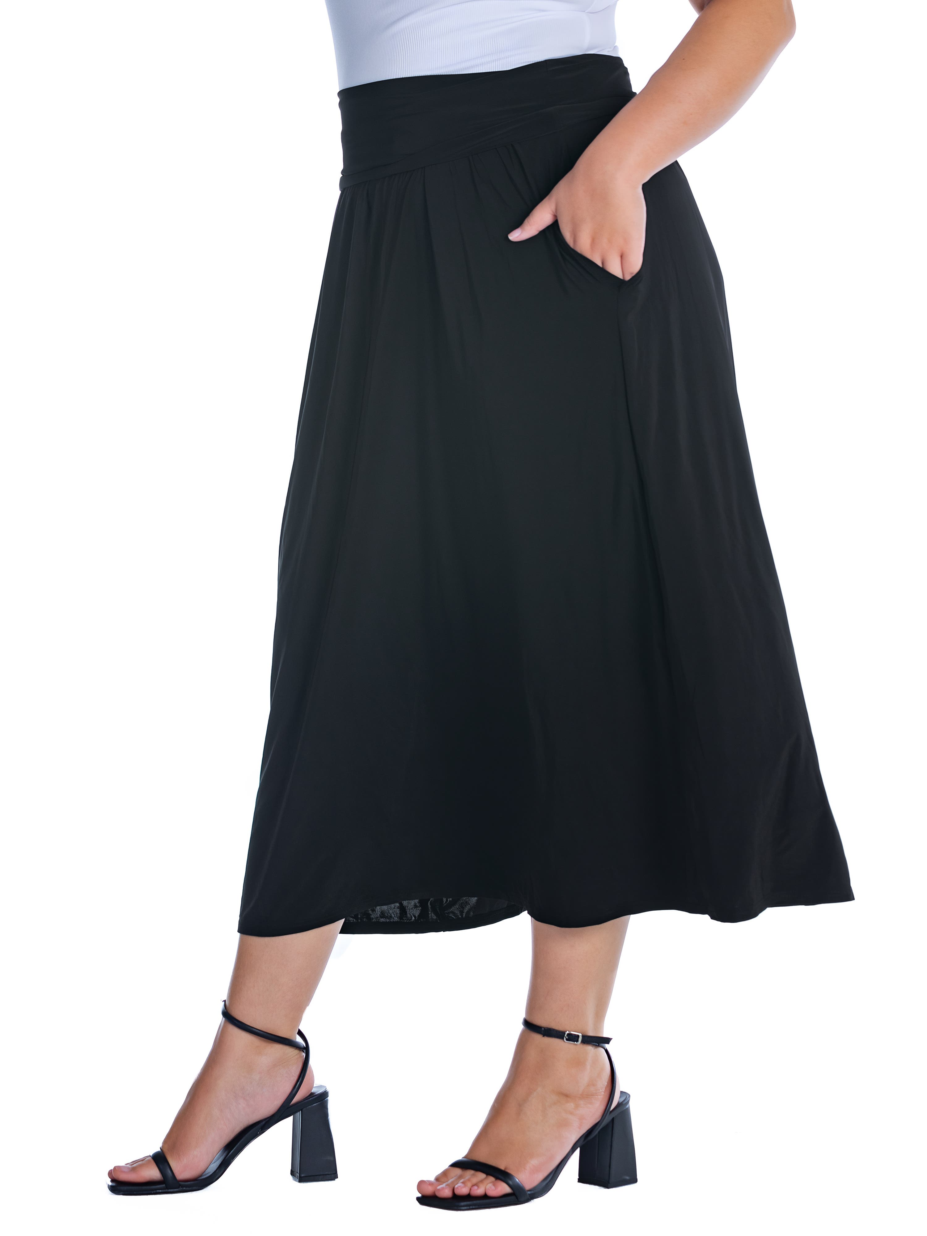 Foldover Maxi Skirt With Pockets - image 2
