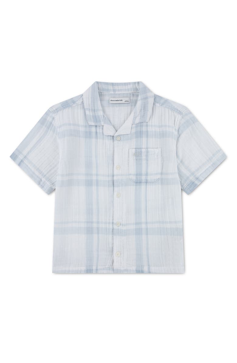 abercrombie kids Kids' Cotton Gauze Camp Shirt, Main, color, Bright White