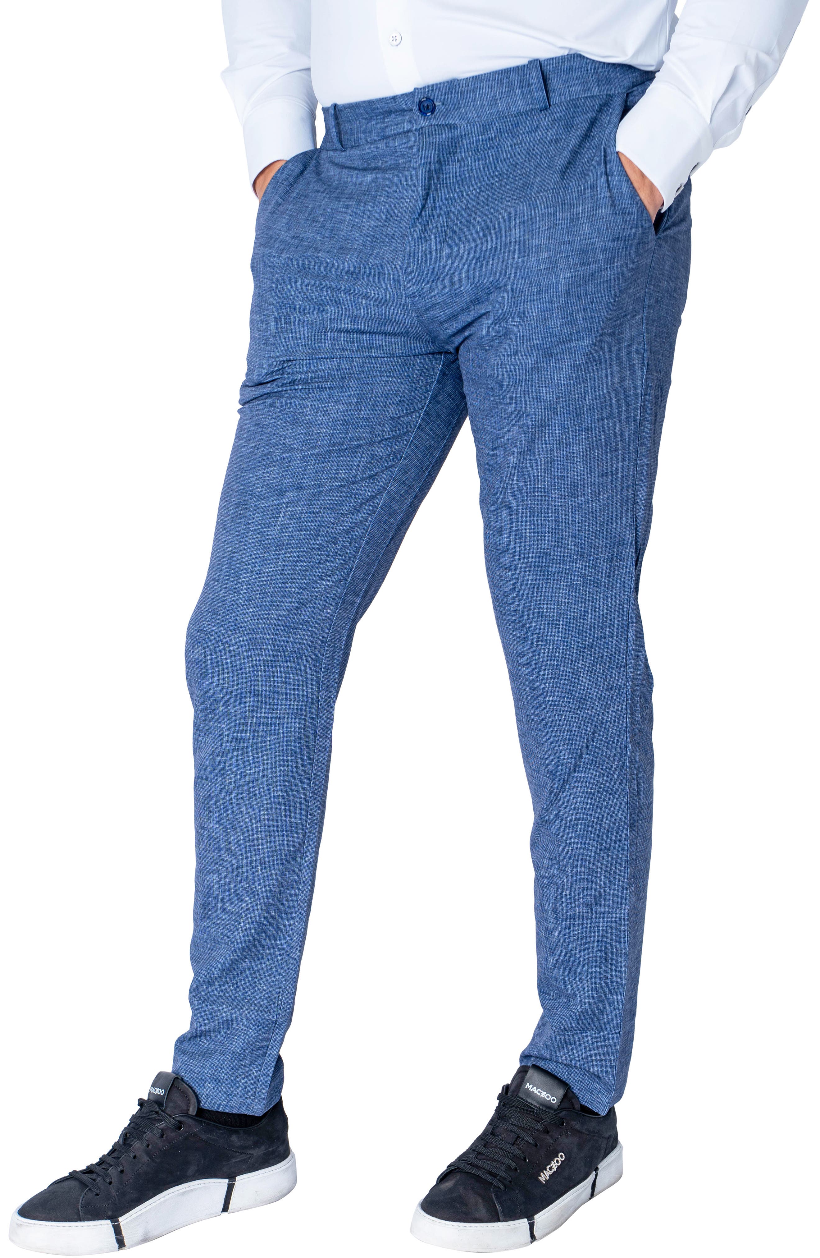 Maceoo Crosshatch Weave Slim Fit Stretch Pants