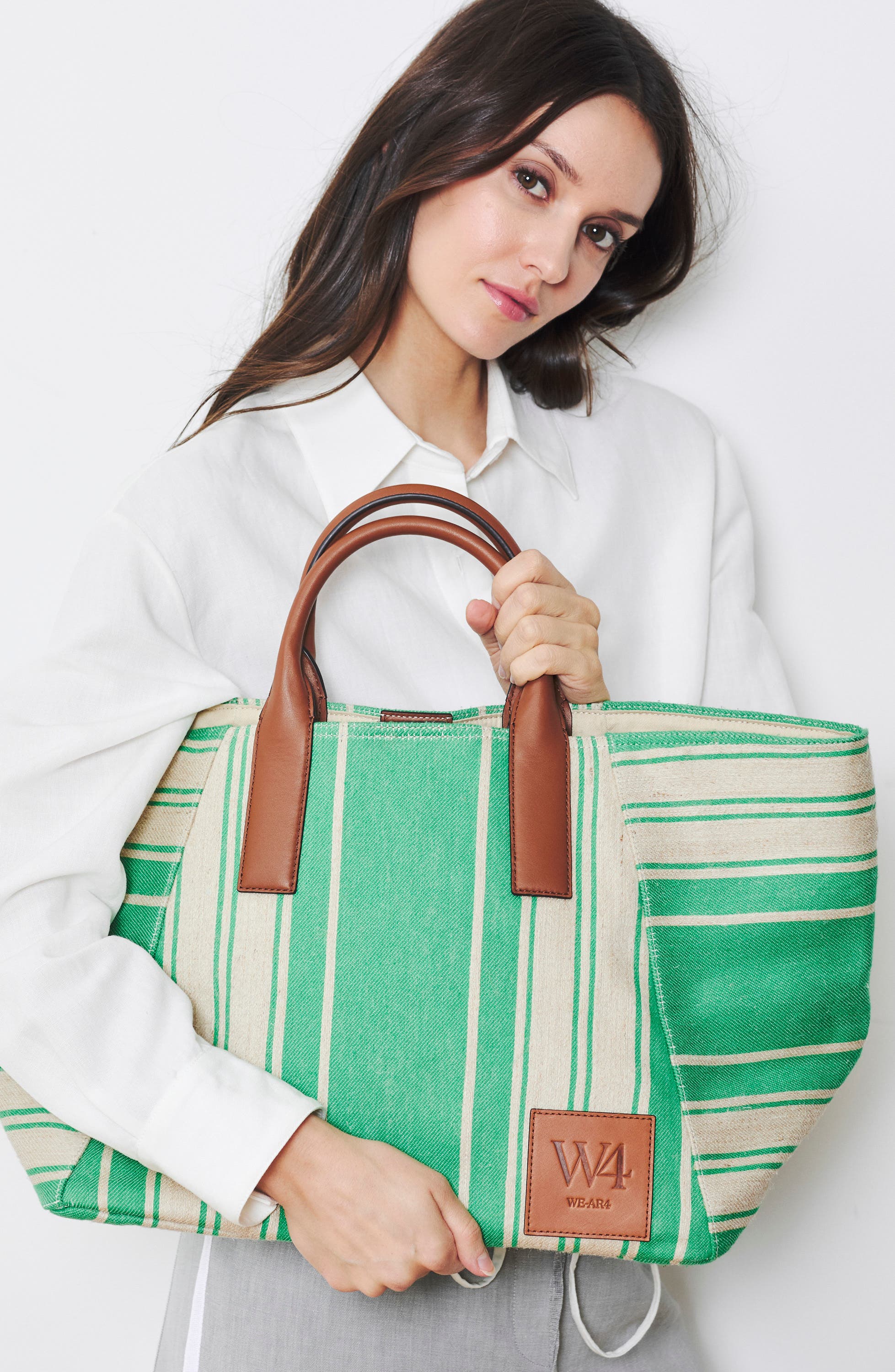The Riviera Tote, Alternate, color, BRIGHT GREEN STRIPE