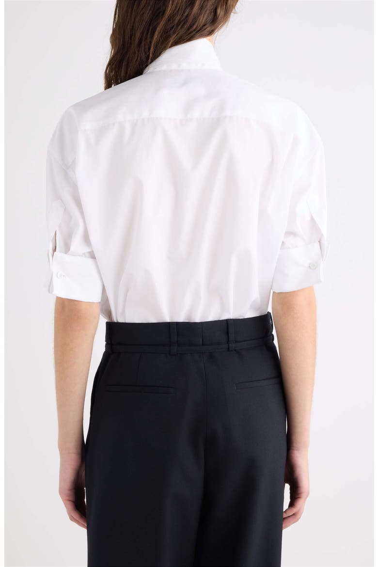 Calma Short Sleeve Cotton Poplin Popover Shirt, Alternate, color, WHITE