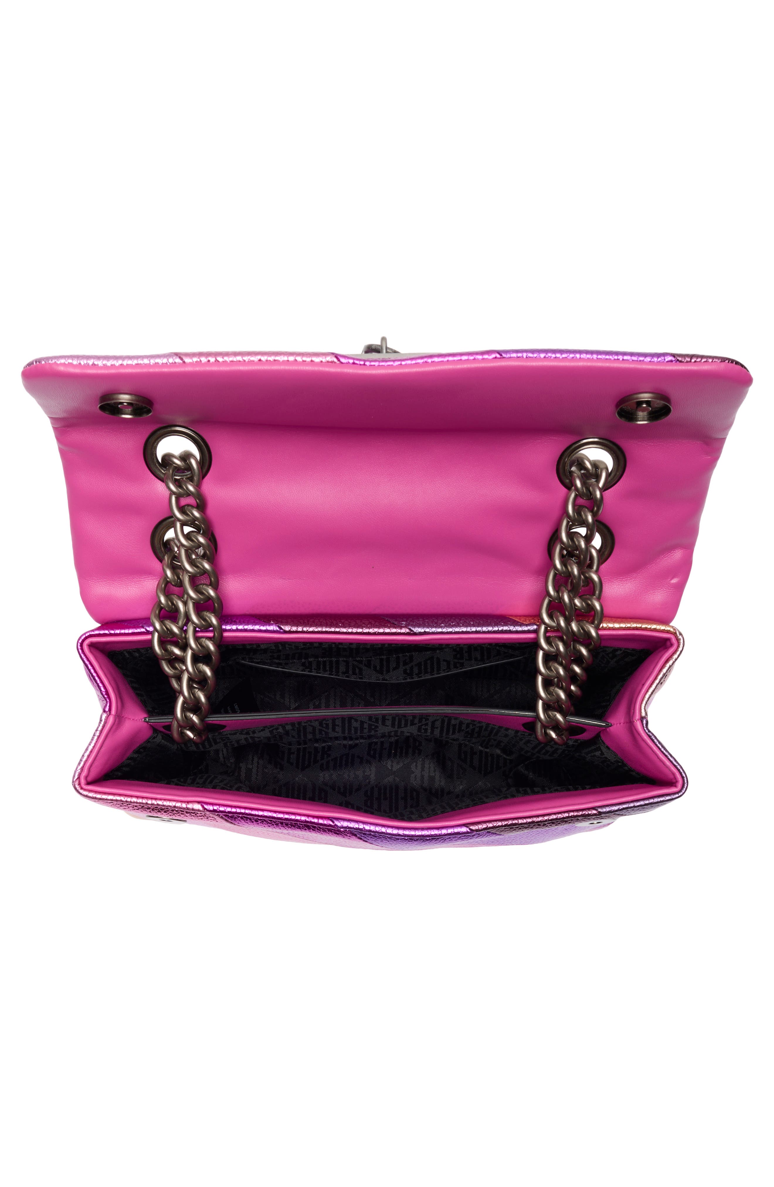 Kurt Geiger London Brixton Leather Shoulder Bag, Alternate, color, Pink Combo