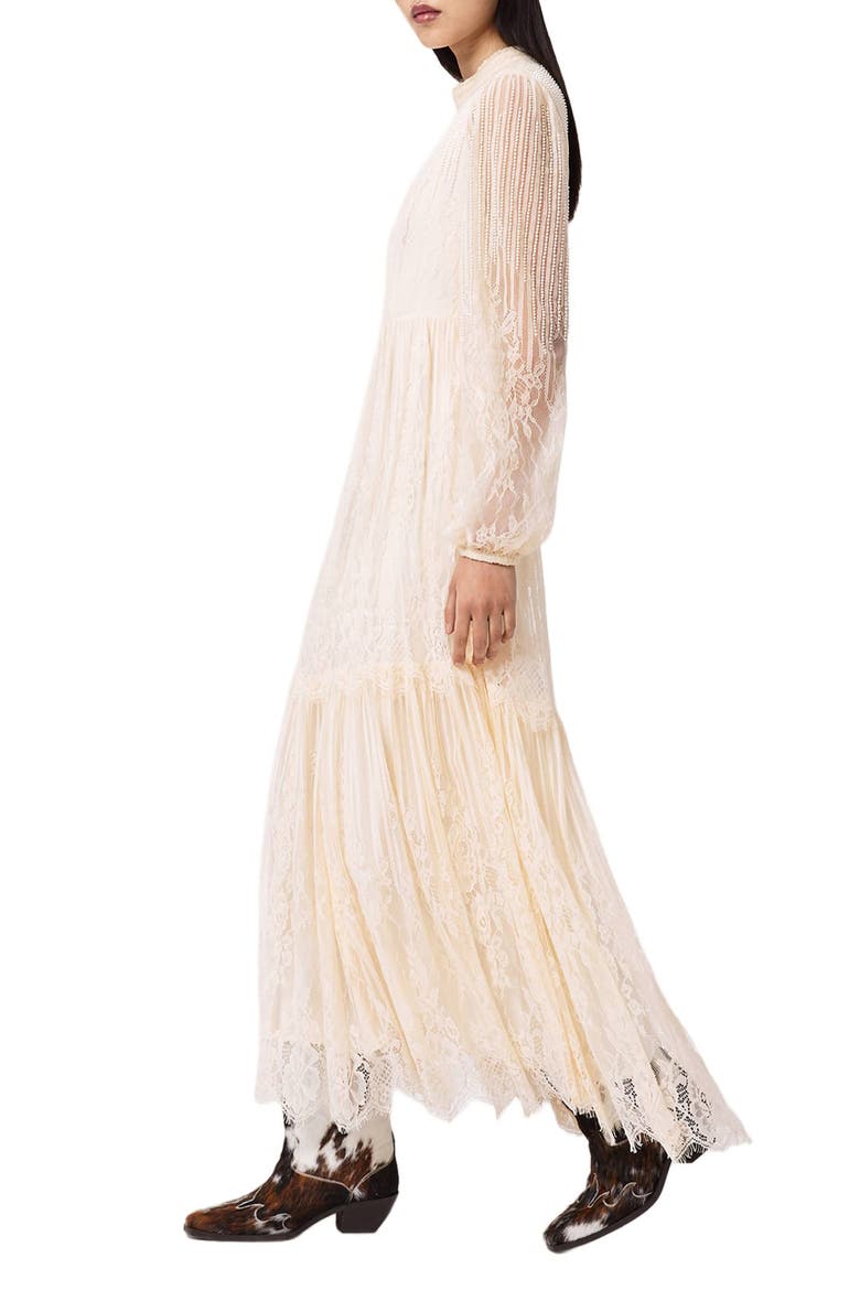 Lillian Long Sleeve Lace Dress, Alternate, color, ANTIQUE WHITE