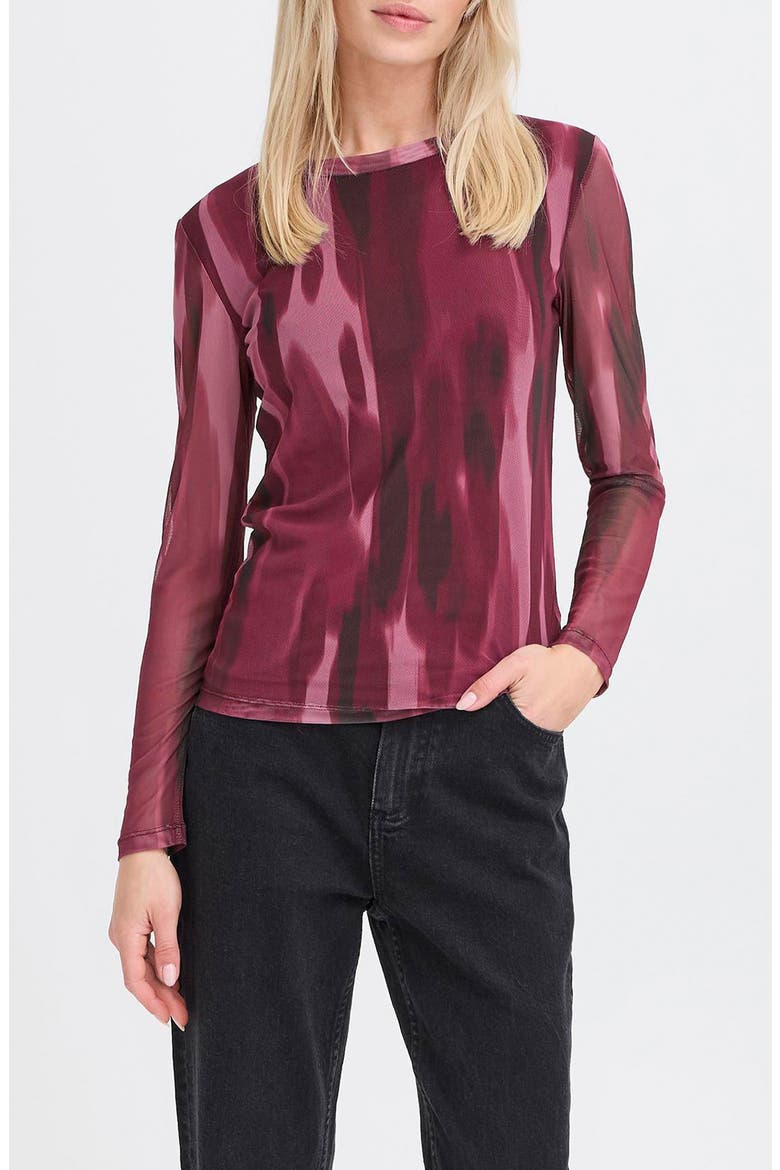 Paloma Mesh Long Sleeve Top, Main, color, PORT ROYALE BLUR