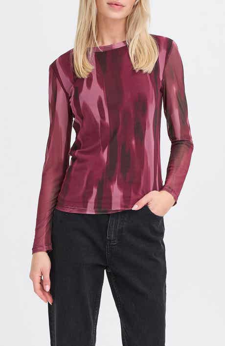 B.YOUNG Paloma Mesh Long Sleeve Top