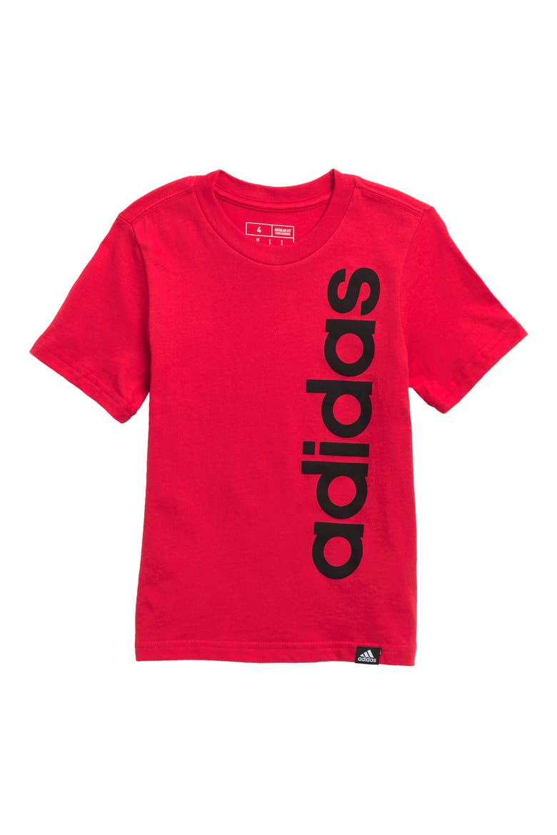 Kids' Linear Logo Cotton Graphic T-Shirt, Main, color, RED