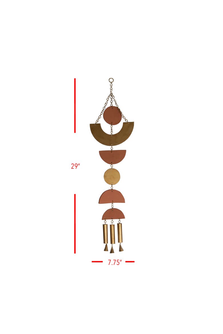 Geometric Brass Metal Hanging Wall Décor, Alternate, color, Gold