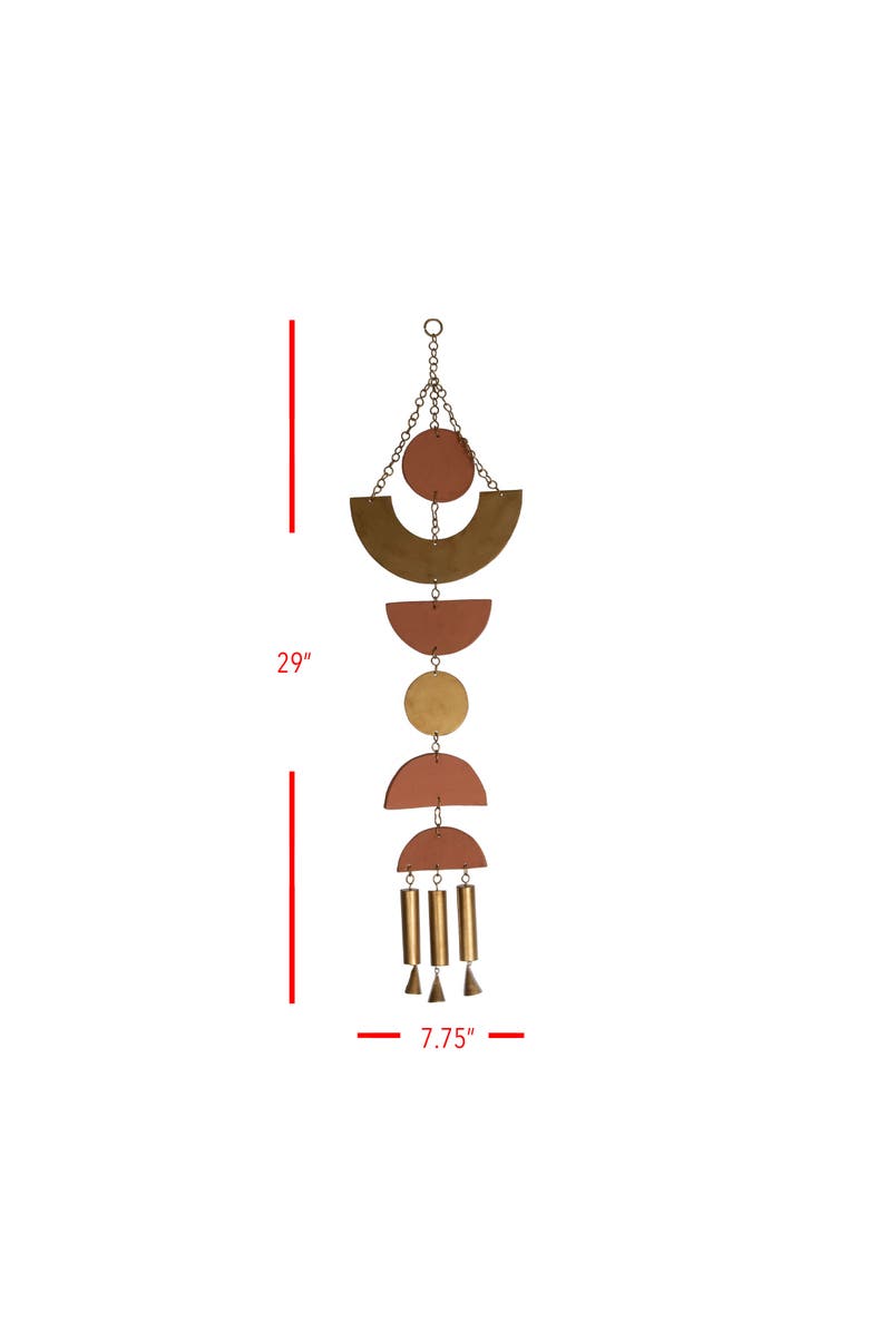 Foreside Home and Garden Geometric Brass Metal Hanging Wall Décor, Alternate, color, Gold