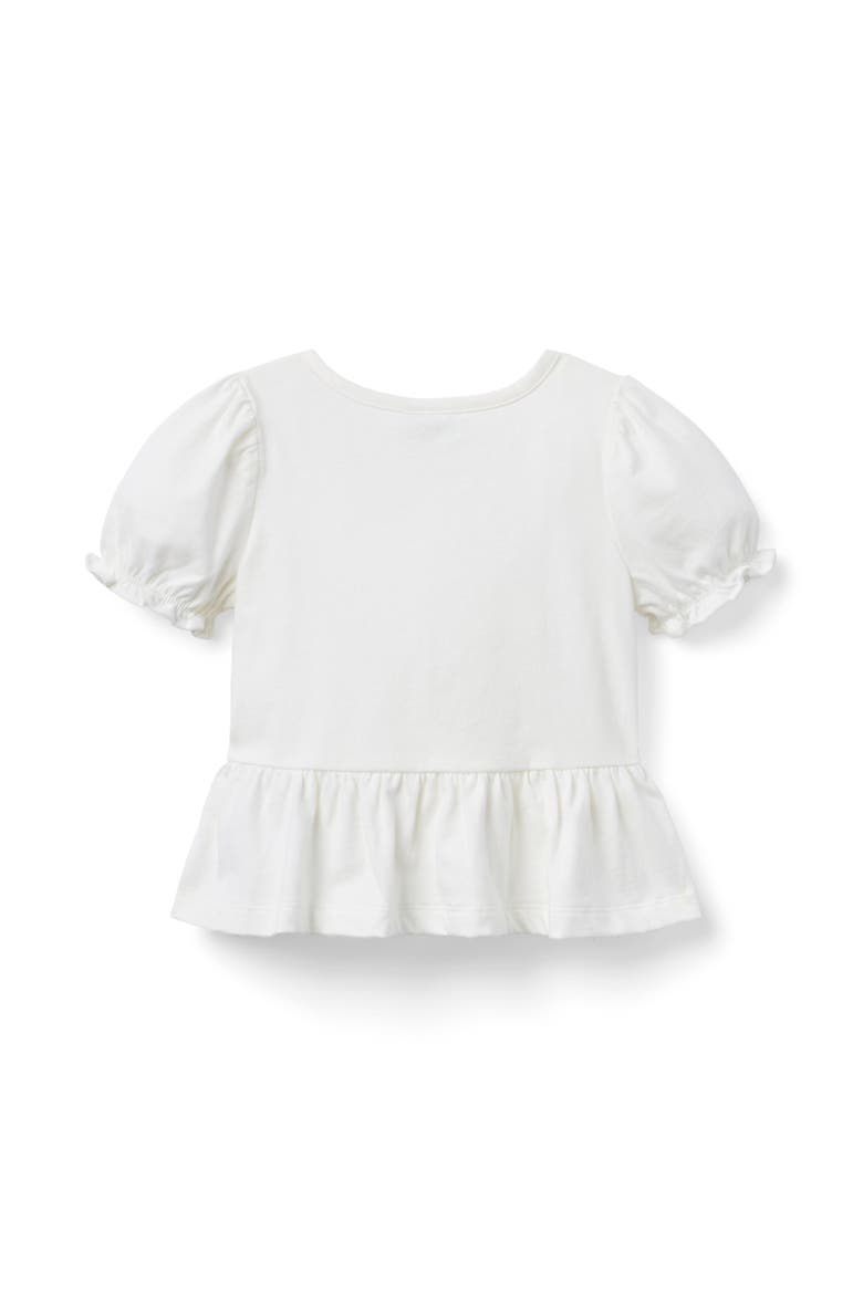 Bow Peplum Top, Alternate, color, White