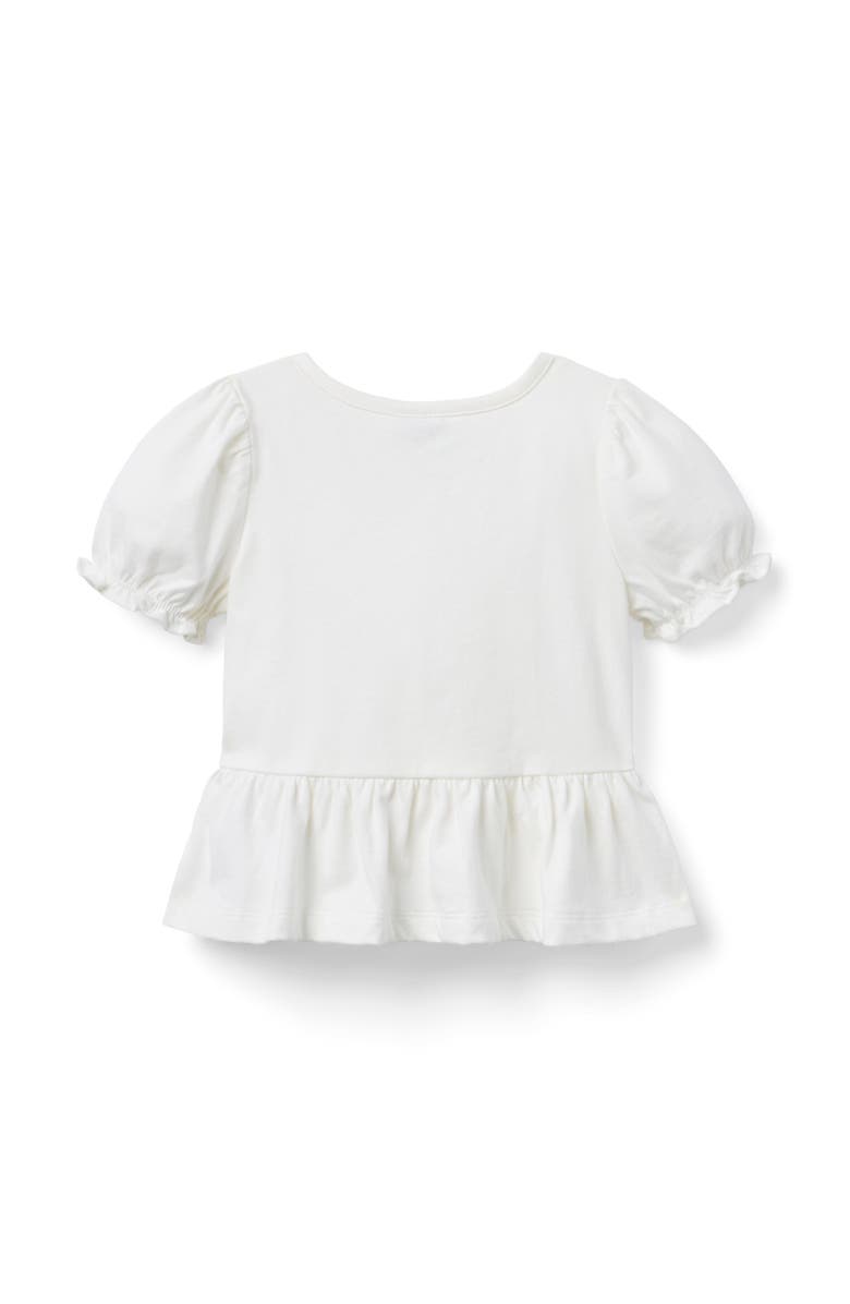 Janie and Jack Bow Peplum Top, Alternate, color, White
