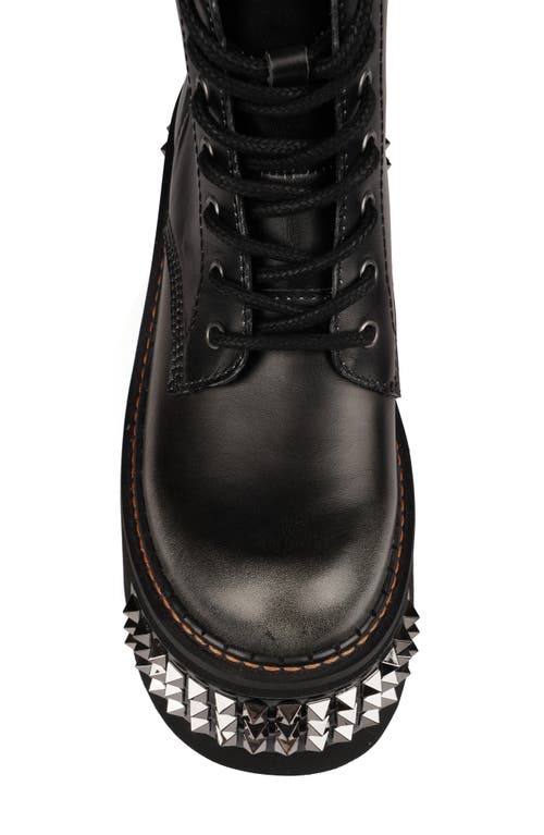 Zigi Leysa Studded Platform Combat Boot In Black