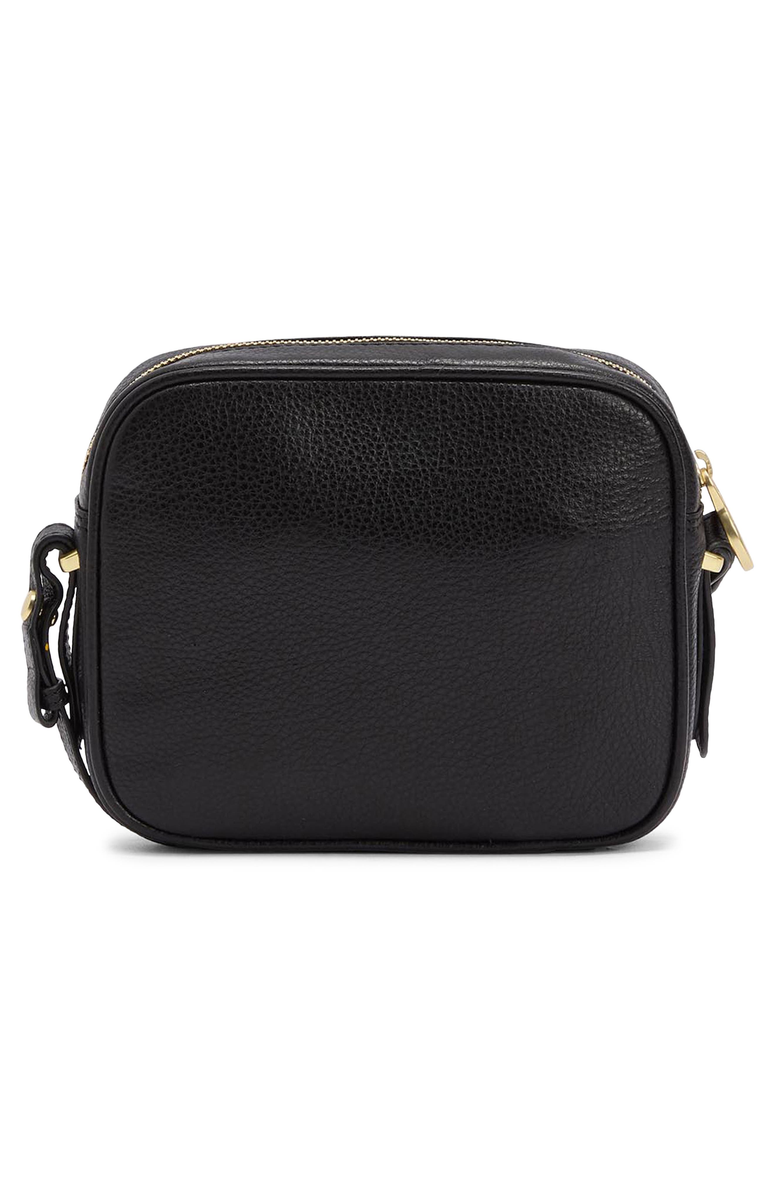 Barbour Daphne Leather Crossbody Bag, Alternate, color, Black