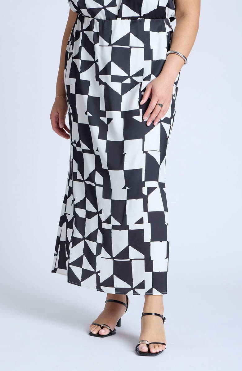 ELOQUII Satin Maxi Skirt, Main, color, 