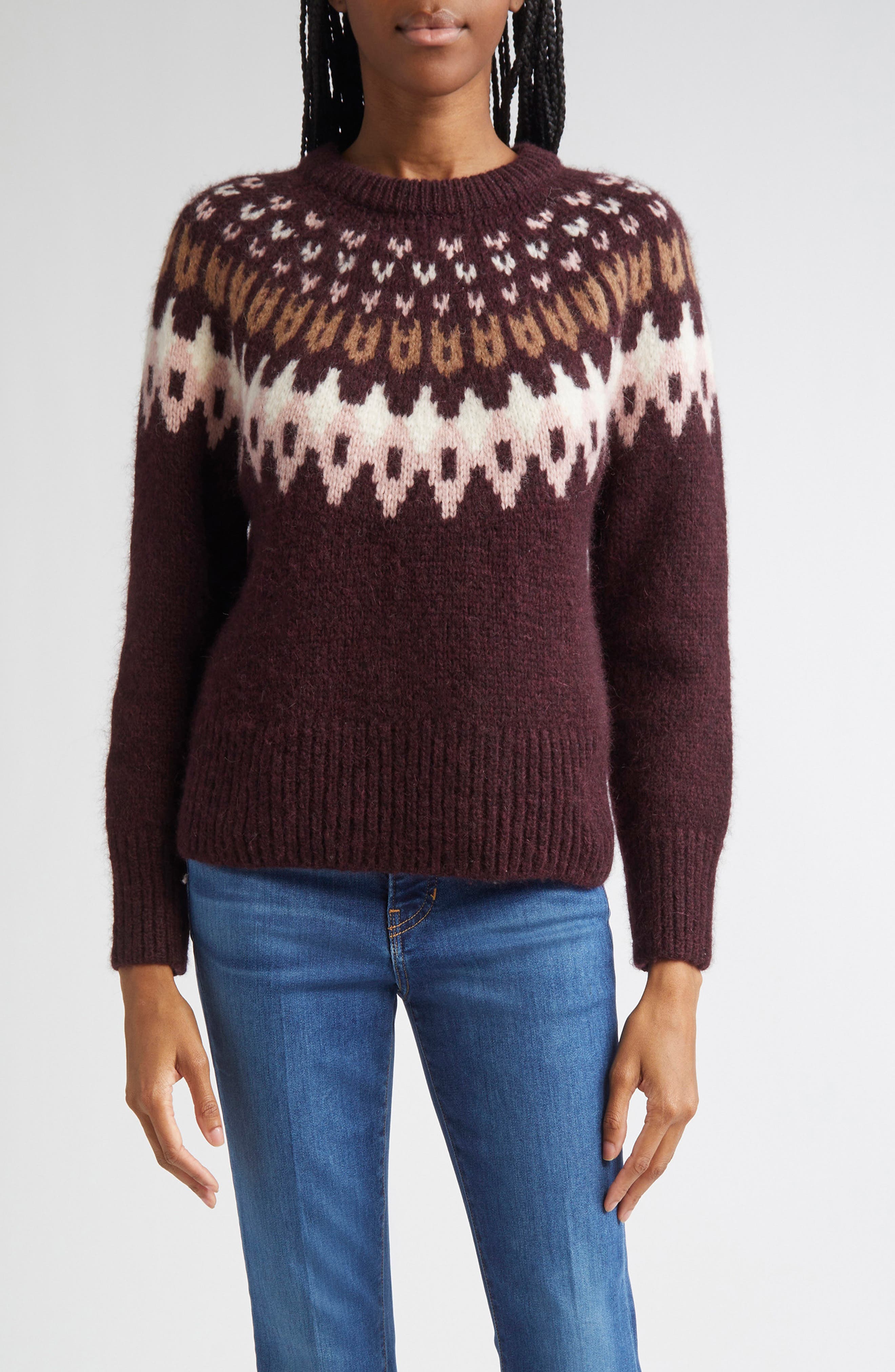 Veronica Beard Anne Fair Isle Alpaca Blend Sweater