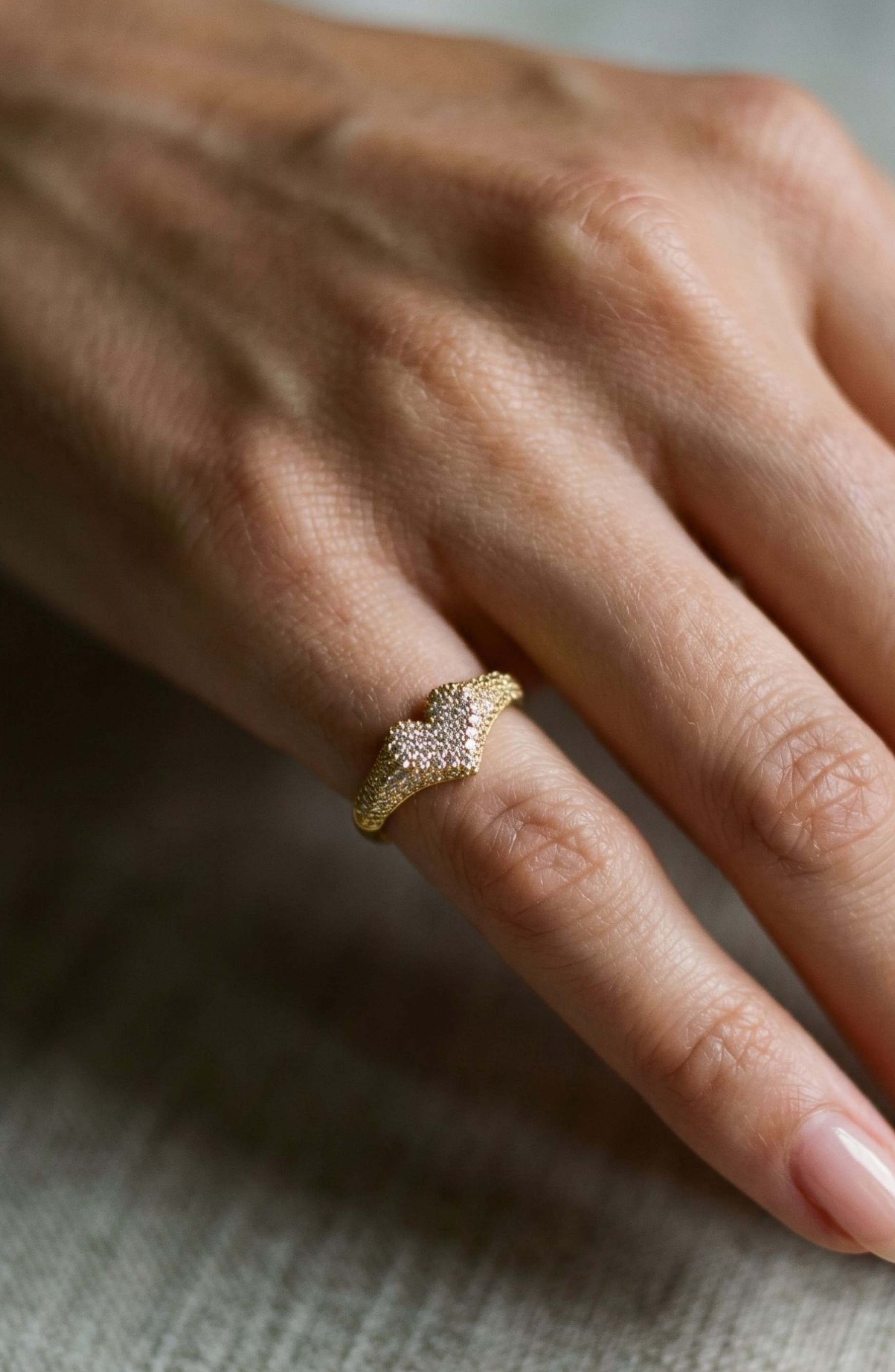 The M Jewelers Mini Iced Out Heart Pinky Ring (Women) | Nordstrom