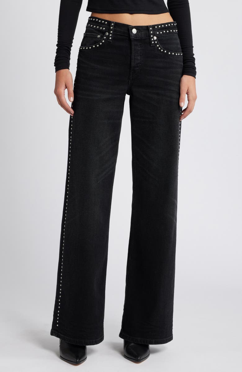 Re/Done Studded Wide Leg Jeans, Main, color,