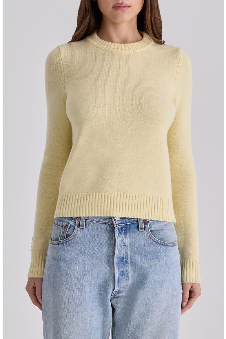 Abbie Lemon Merino Wool & Cashmere Blend Sweater, Main, color, LEMON