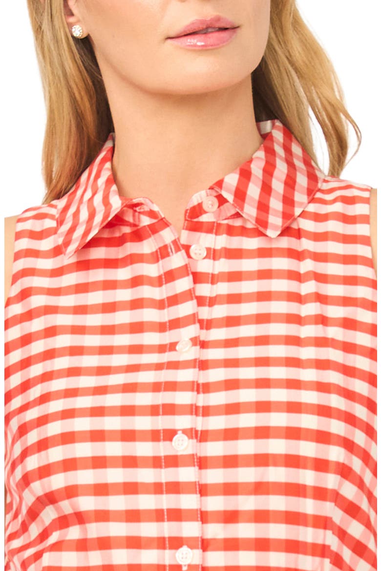Demeter Sleeveless Gingham Midi Dress, Alternate, color, FIRE ORANGE