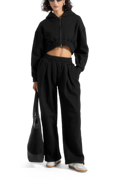 Fanny Straight Leg Box Pleat Joggers