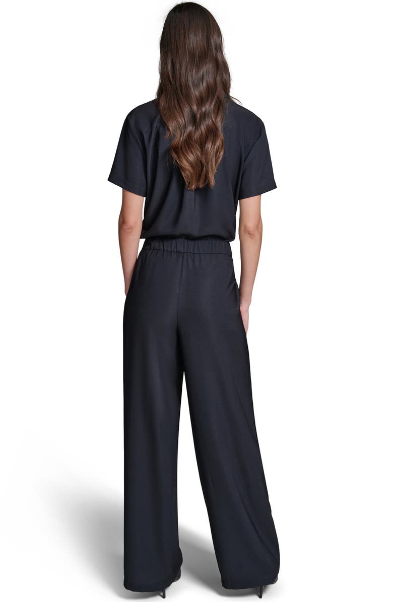 KARL LAGERFELD PARIS Placed Floral Soft Pants, Alternate, color, Midnight Navy Multi