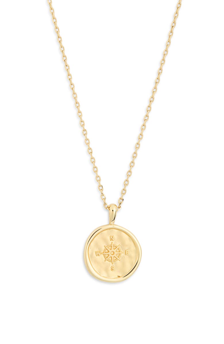 Leith Compass Disc Pendant Necklace, Alternate, color, Gold
